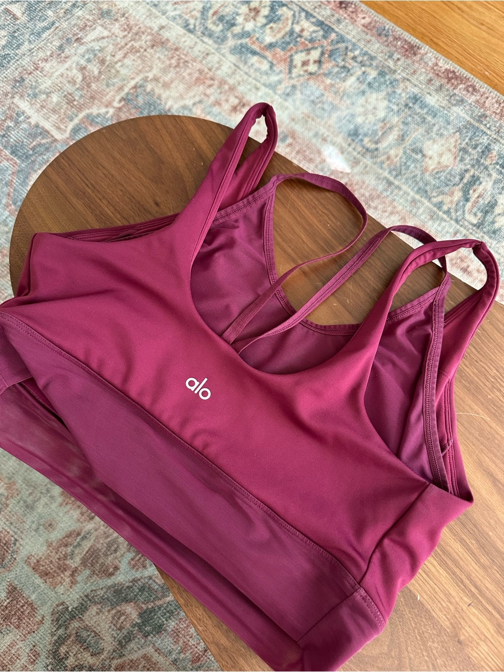 ALO Yoga Burgundy Strappy Sports Bra